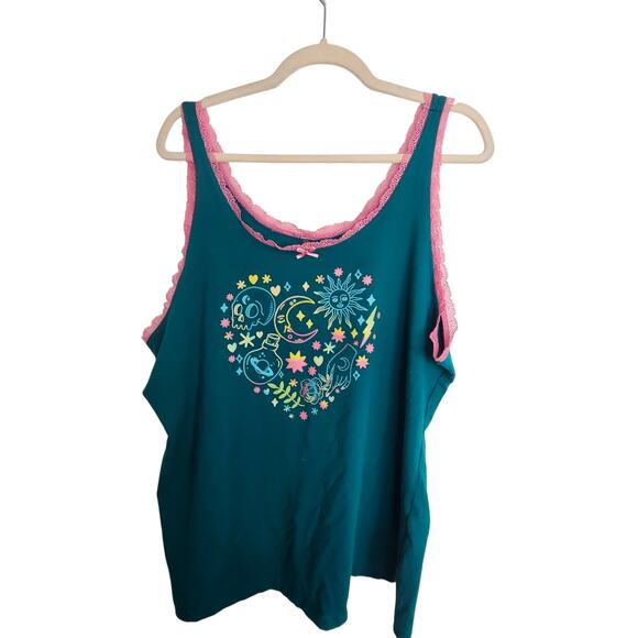 Torrid Sleep Tank Top Sleeveless Pajama Top Moon Print Shirt Women 3X - Picture 1 of 7